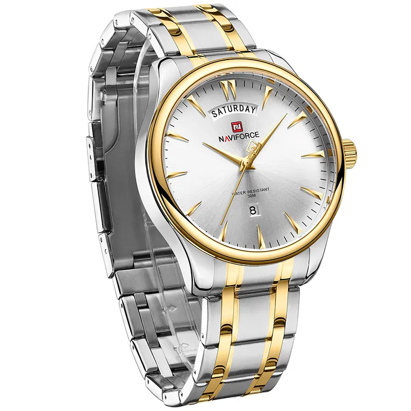 Naviforce NF9213 Silver Dial Two-tone Men's Watch